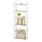 mDesign Industrial Metal and Wood Bookshelf Furniture Storage